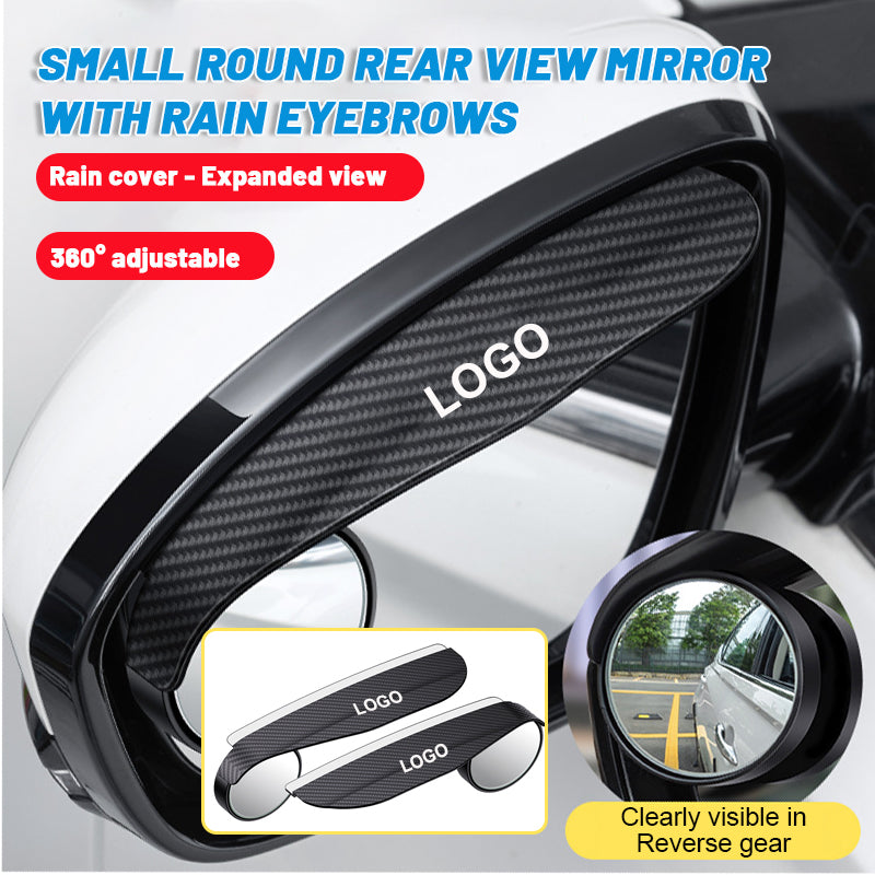 Small rear-view mirror with rain-repellent eyebrows (1 pair)