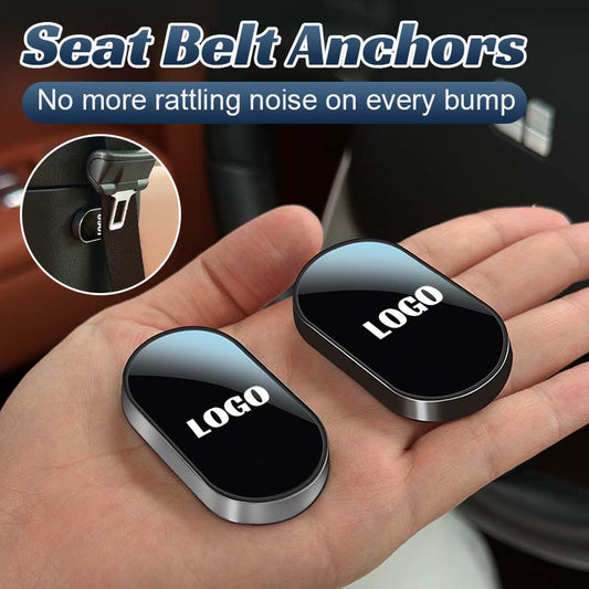 Seat belt anchors with logo