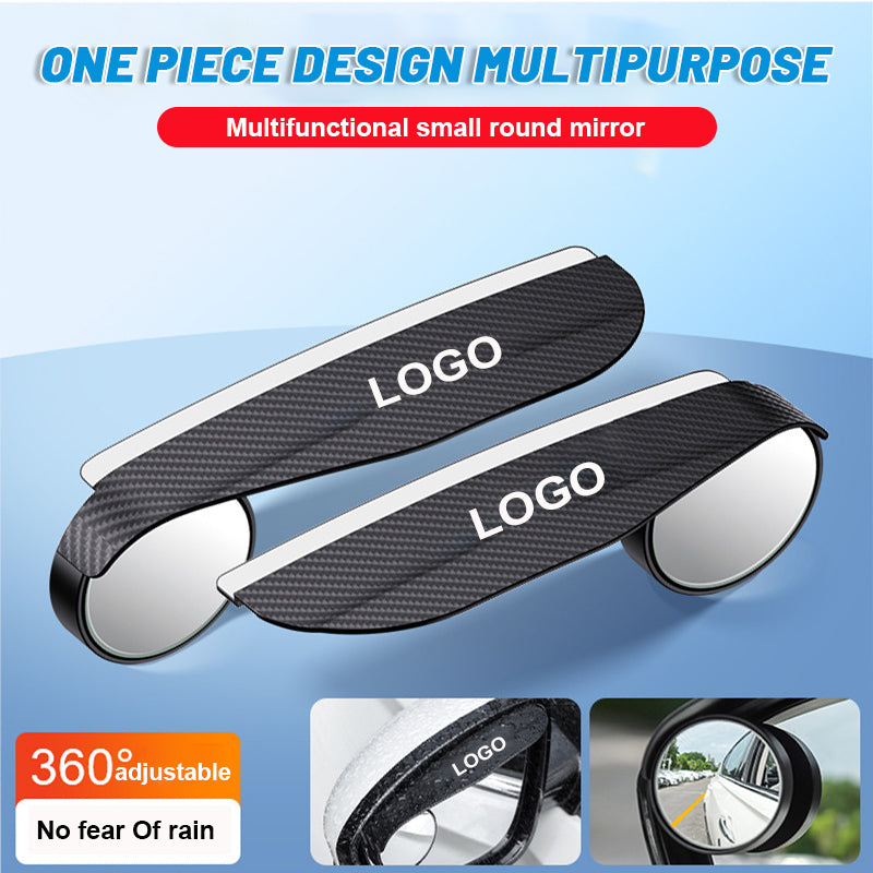 Small rear-view mirror with rain-repellent eyebrows (1 pair)