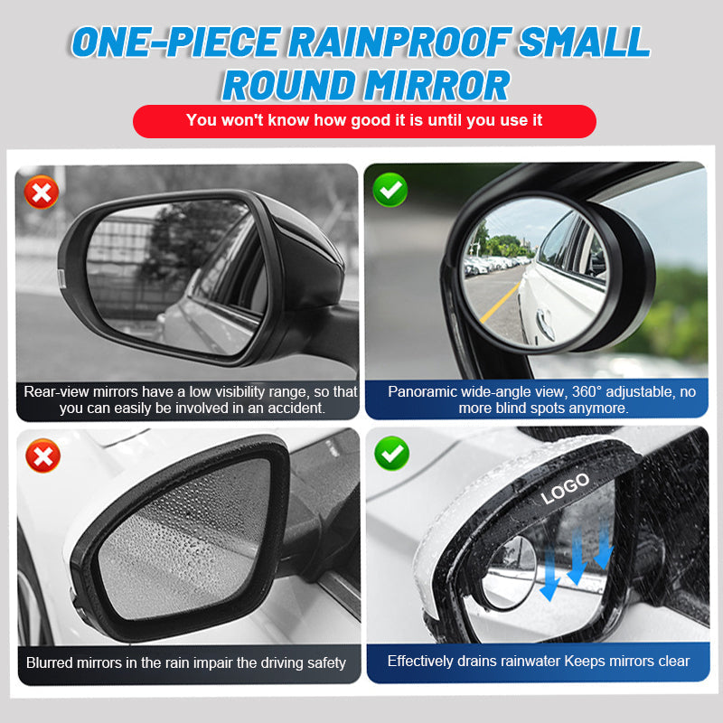 Small rear-view mirror with rain-repellent eyebrows (1 pair)