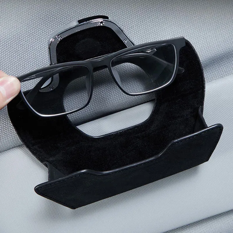 High quality leather multifunctional car glasses holder