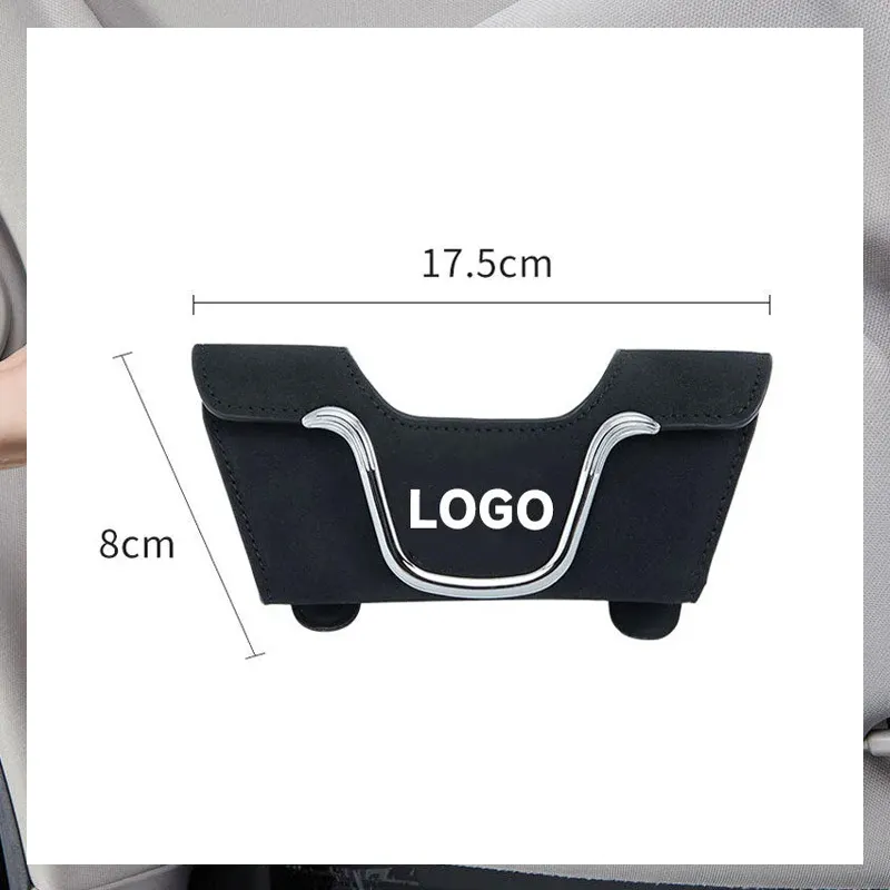 High quality leather multifunctional car glasses holder