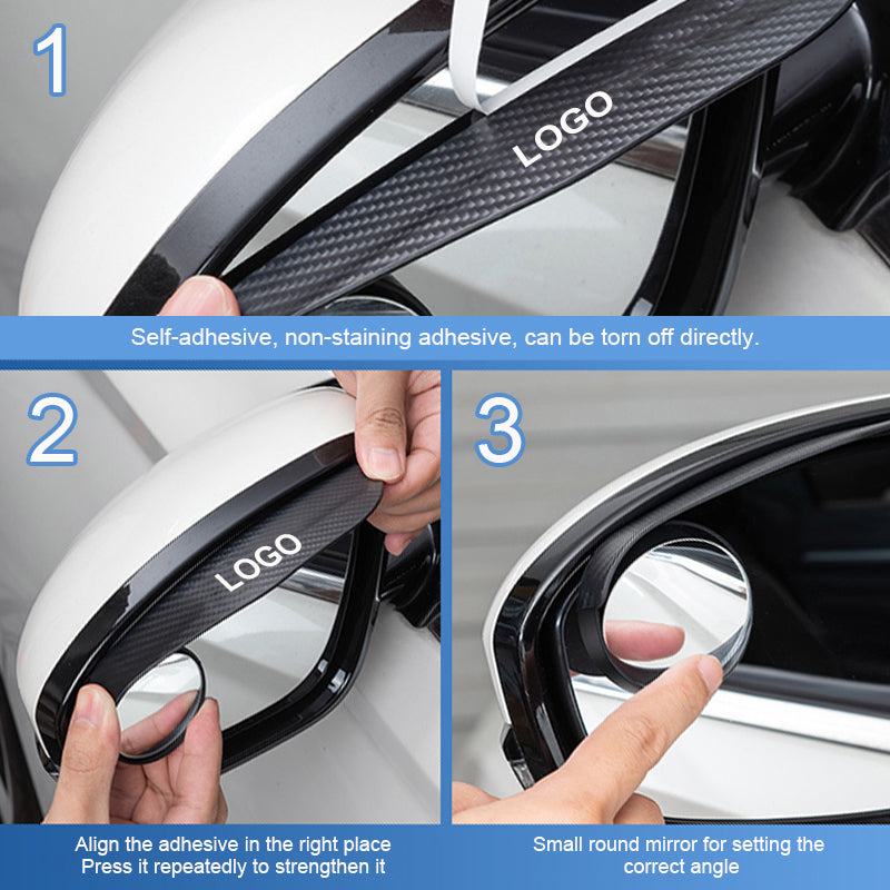 Small rear-view mirror with rain-repellent eyebrows (1 pair)