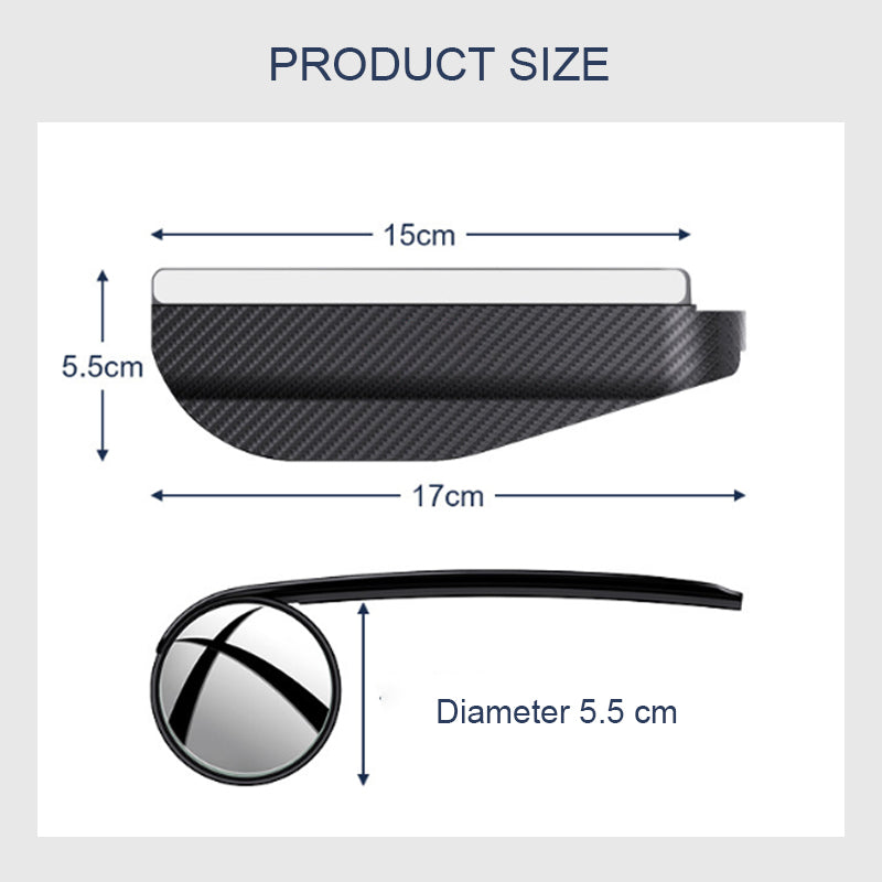 Small rear-view mirror with rain-repellent eyebrows (1 pair)