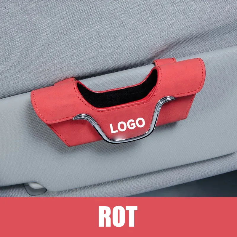 High quality leather multifunctional car glasses holder